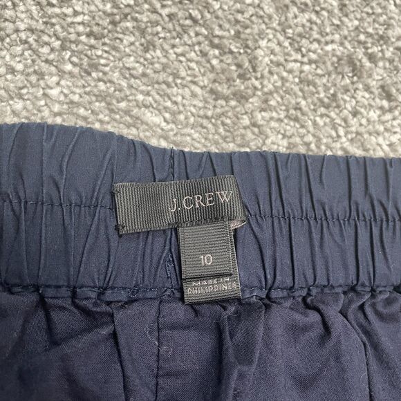 J.Crew Rory  Wide Leg Cullote Crop Pants Womens 10 Navy Blue Gaucho Cotton 31x19 - Picture 3 of 10